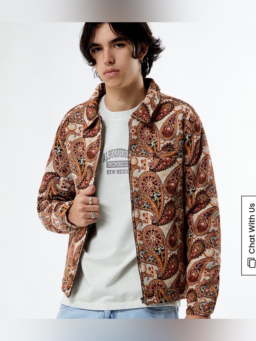 Pacsun Jacquard Paisley Gas Jacket